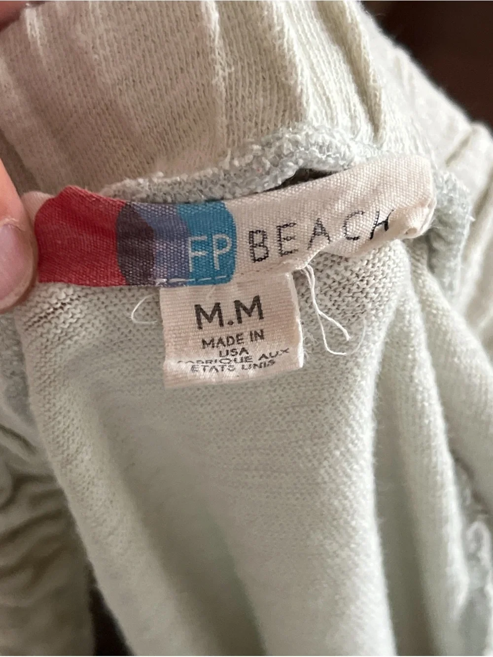 Free People Beach 100% Cotton Culver City Relaxed Fit Sweatpants Medium Cream